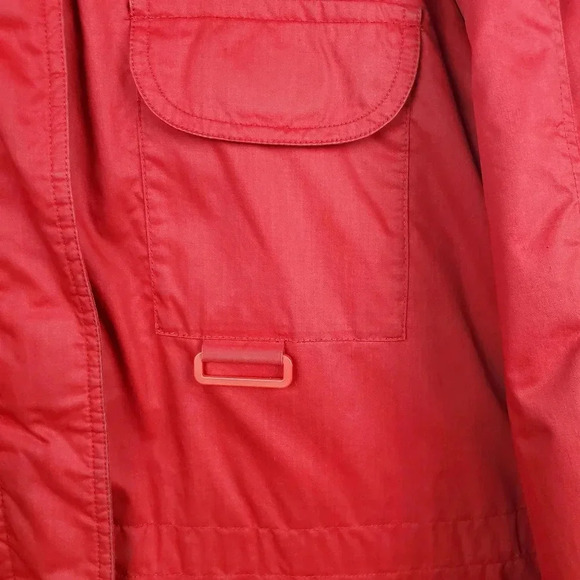 Eddie Bauer Womens Medium Vintage Snowline Red Goose Down Parka Puffer Coat - Picture 8 of 16